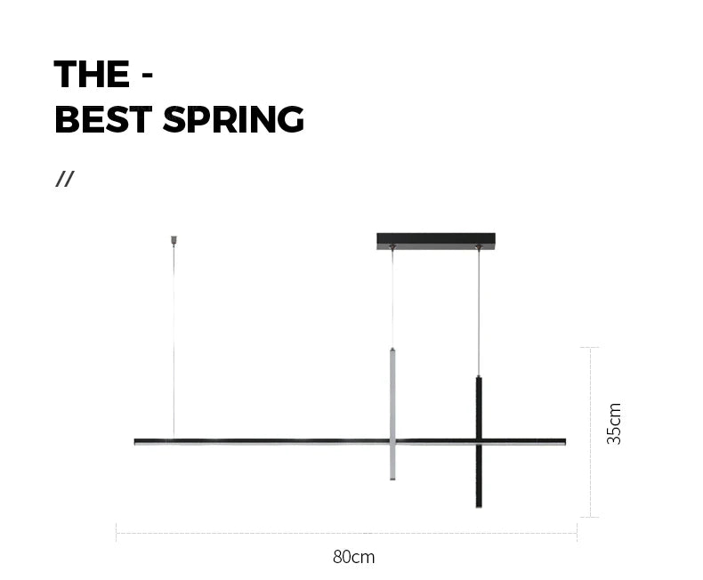 Modern Minimalist Led Chandelier Dimmable Black for Table Dining Room Kitchen Bar Pendant Lamp Lighting Suspension Design Luster