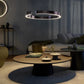 Nordic Led Ring Chandelier Modern Design Rose Gold Black White and Gold Lamp For Living Room Staircase Hotel Kitchen Bar Lights