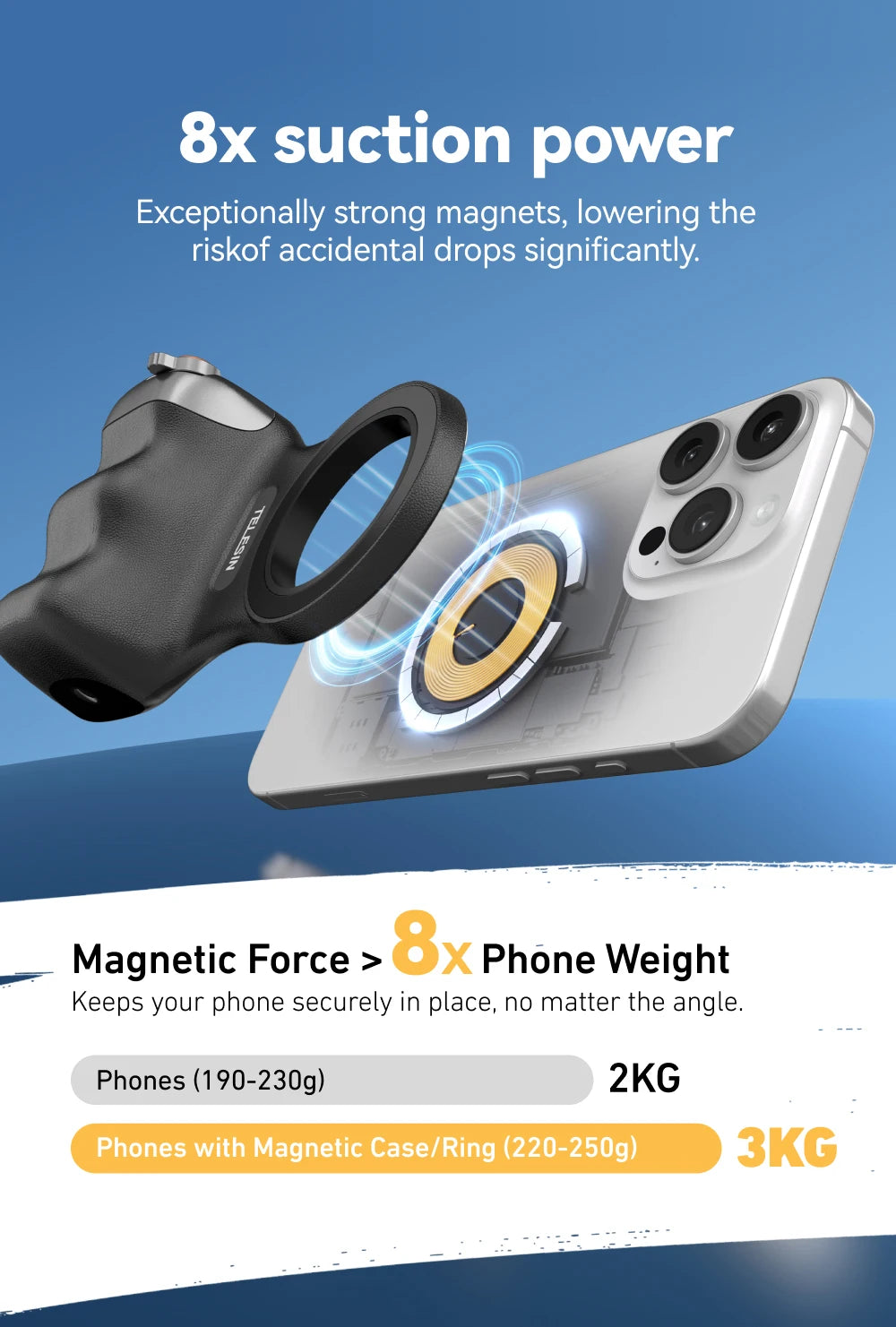 Magnetic Phone Camera Shoot Hand Grip Phone Holder Shooting Aid Remote Control Handle for Iphone HUAWEI SAMSUNG Phone
