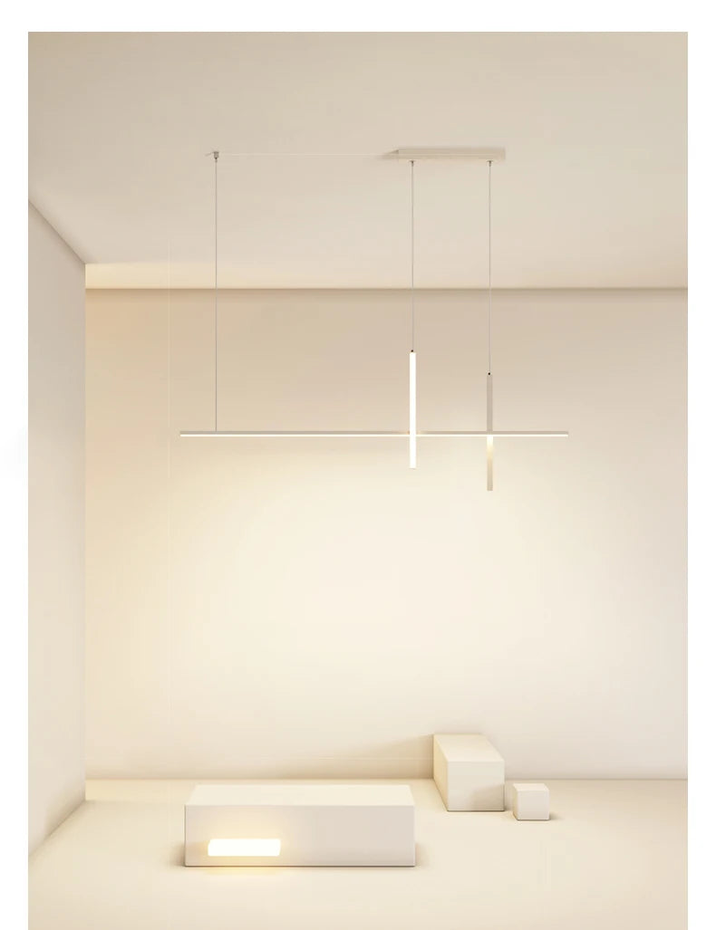 Modern Minimalist Led Chandelier Dimmable Black for Table Dining Room Kitchen Bar Pendant Lamp Lighting Suspension Design Luster