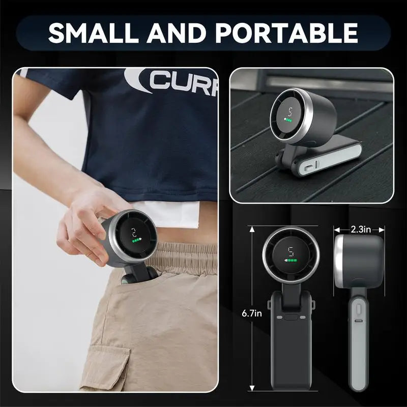 2025 Popular Portable Handheld Turbo Fan, 5 Gear Wind Hand Fan, Handheld Fan, Portable Mini Hand Fans, USB Rechargeable Turbo Fa