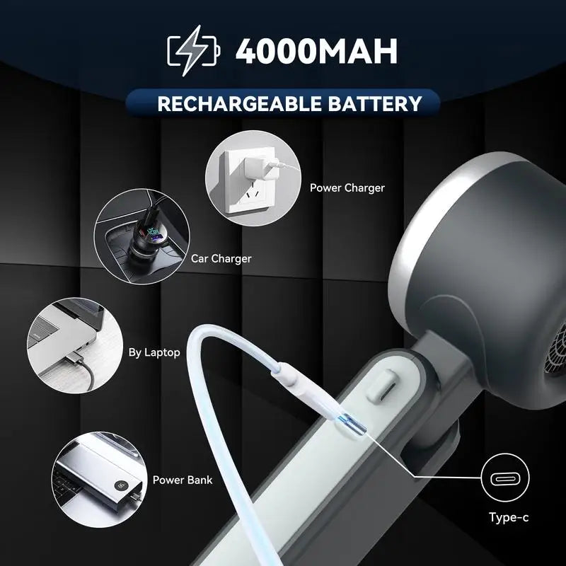 2025 Popular Portable Handheld Turbo Fan, 5 Gear Wind Hand Fan, Handheld Fan, Portable Mini Hand Fans, USB Rechargeable Turbo Fa