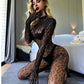 Women's Sexy Backless Jumpsuits Top See Through Full Sleeve Bodysuit  Fashion Rompers Activewear Party Nightclub Costume