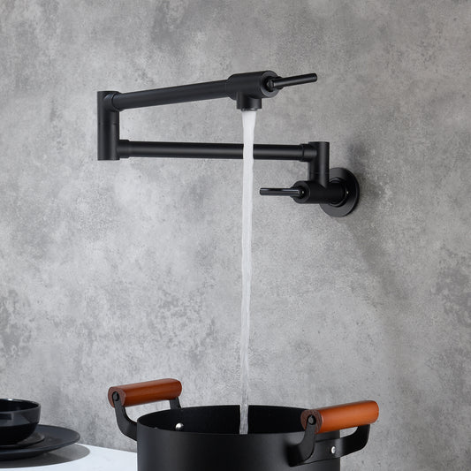 Pot Filler Faucet Wall Mount Matte Black